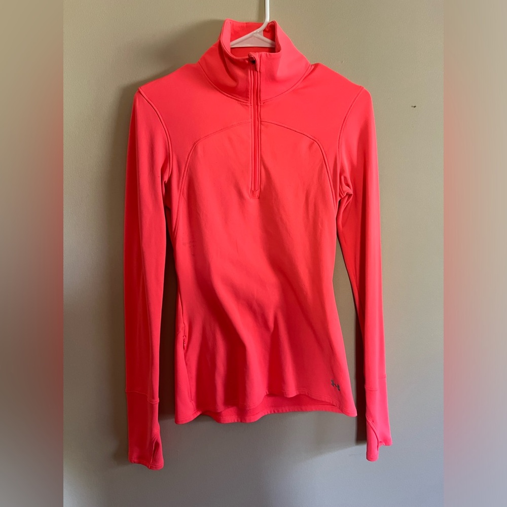 Neon coral pink Under Armour half zip